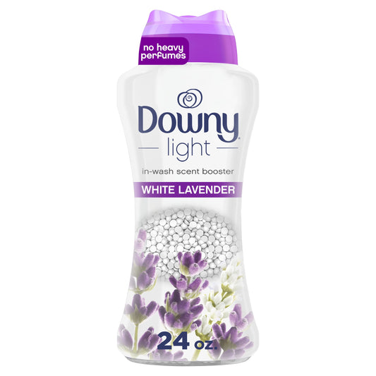 Downy Light Laundry Scent Booster Beads for Washer, White Lavender, 24 oz, with No Heavy Perfumes