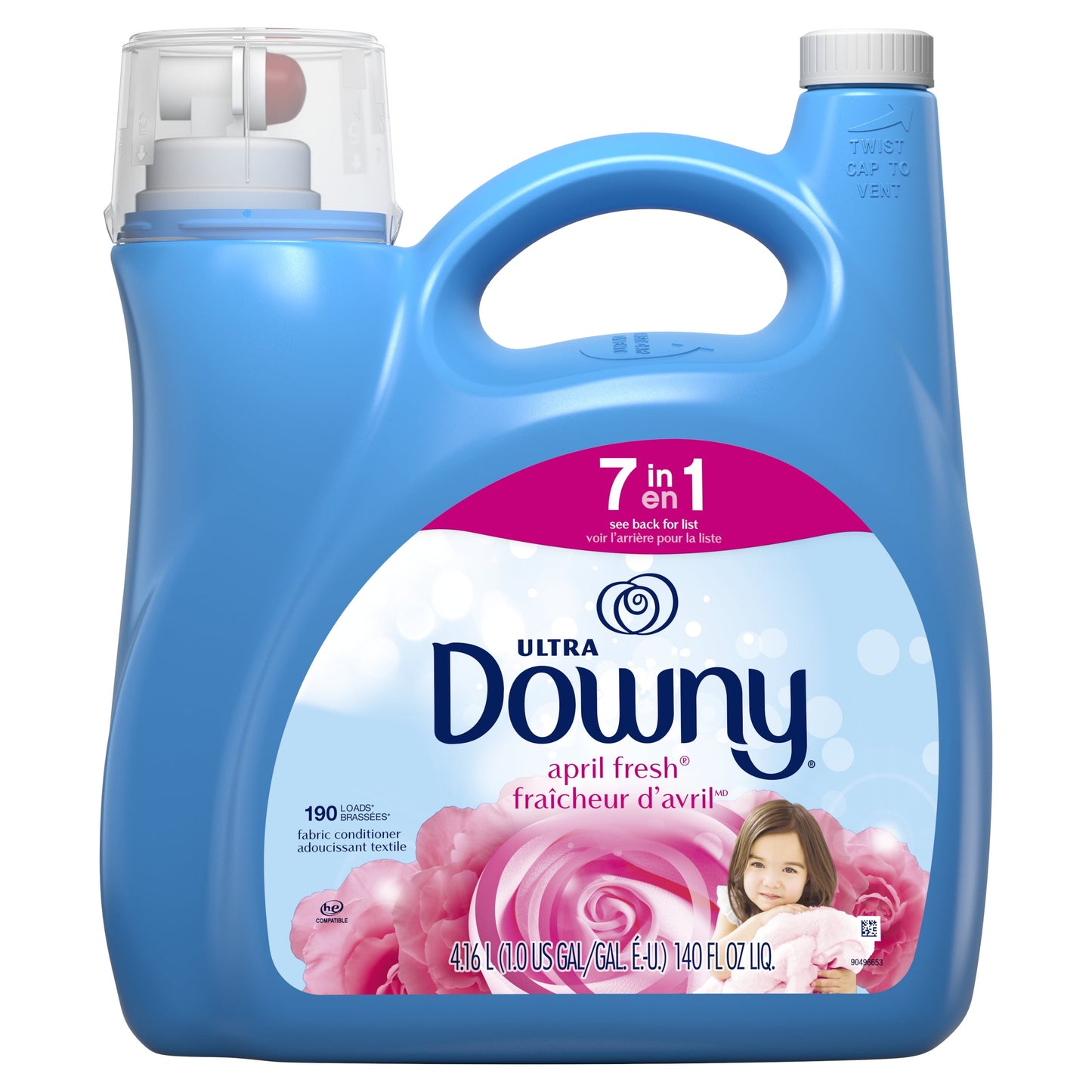 Downy Ultra Laundry Liquid Fabric Softener (Fabric Conditioner), April Fresh, 140 fl oz, 190 Loads