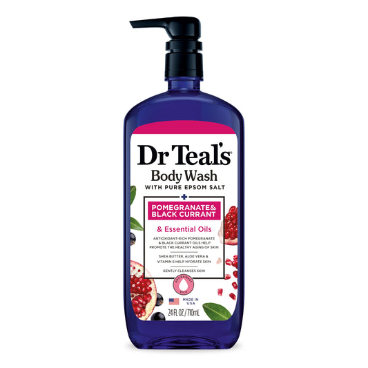 Dr Teal's Body Wash with Pure Epsom Salt, Pomegranate Oil & Black Currant, 24 fl oz