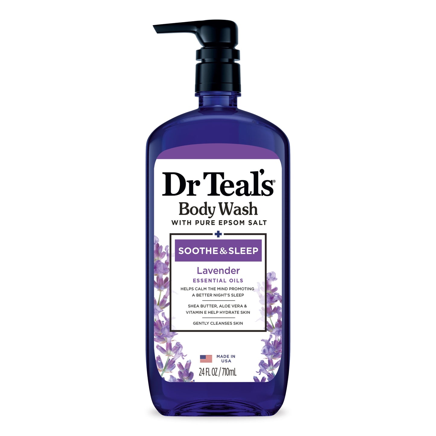 Dr Teal’s Body Wash with Pure Epsom Salt, Soothe & Sleep with Lavender, 24 fl oz