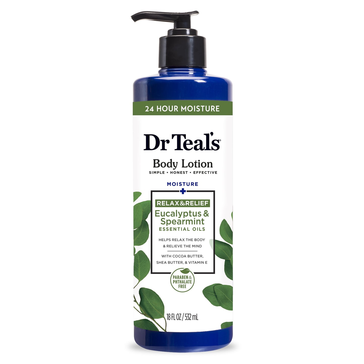 Dr Teal's Eucalyptus & Spearmint Body Lotion, 18 fl oz.