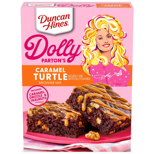 Duncan Hines Dolly Parton's Caramel Turtle Flavored Brownie Mix, 16.7 oz