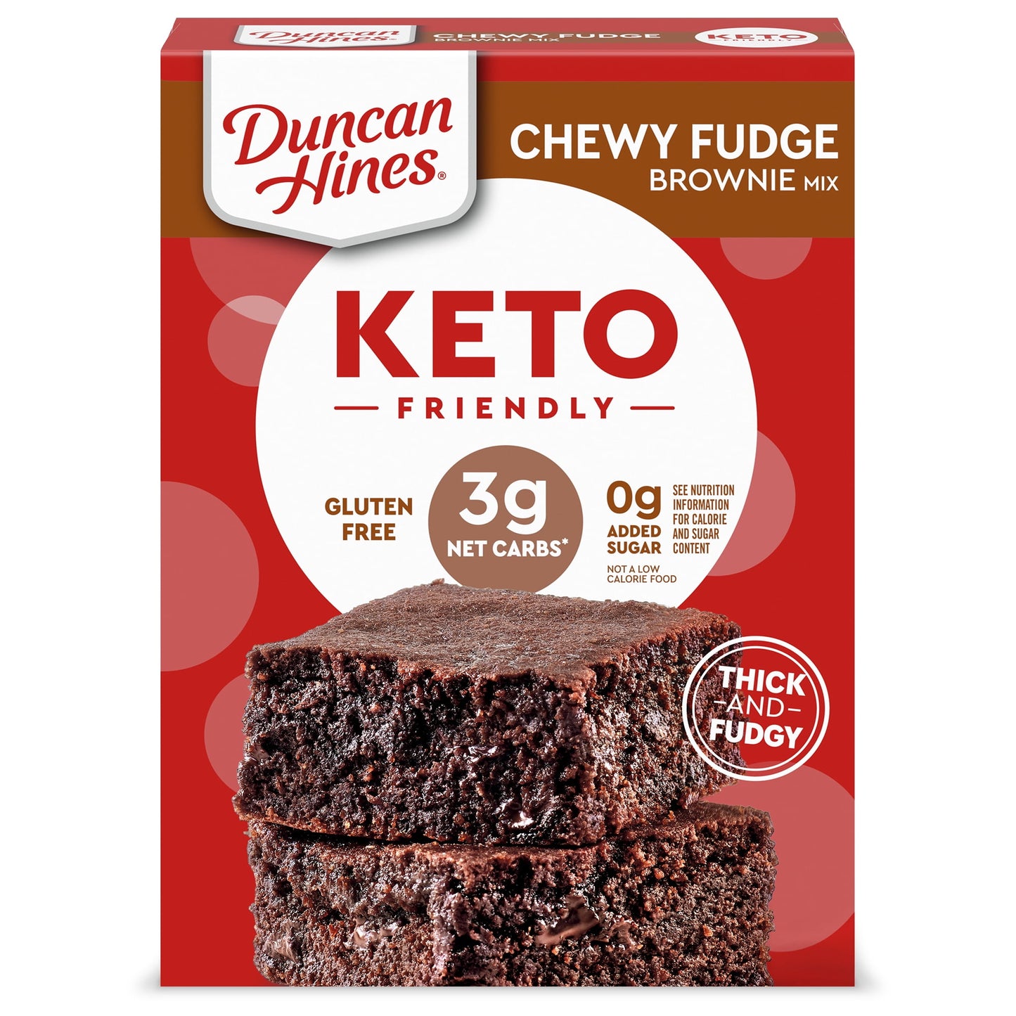 Duncan Hines Keto Friendly Chewy Fudge Brownie Mix, Gluten Free, Zero Sugar Added, 10 oz.