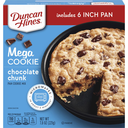 Duncan Hines Mega Cookie Chocolate Chunk Pan Cookie Mix, 7.8 Oz