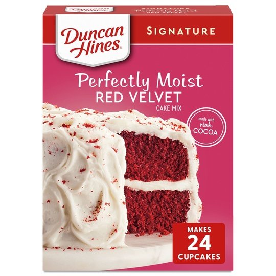 Duncan Hines Red Velvet Flavored Cake Mix, Baking Mix, 15.25 oz.