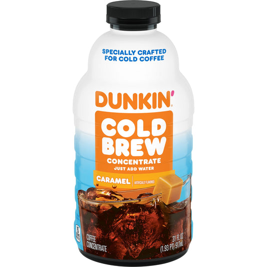 Dunkin Caramel Flavored Cold Brew Coffee Concentrate, 31 Oz.