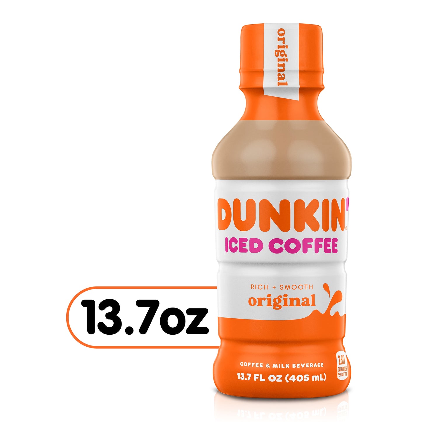 Dunkin' Original, Iced Bottled Coffee Drink, 13.7 fl oz