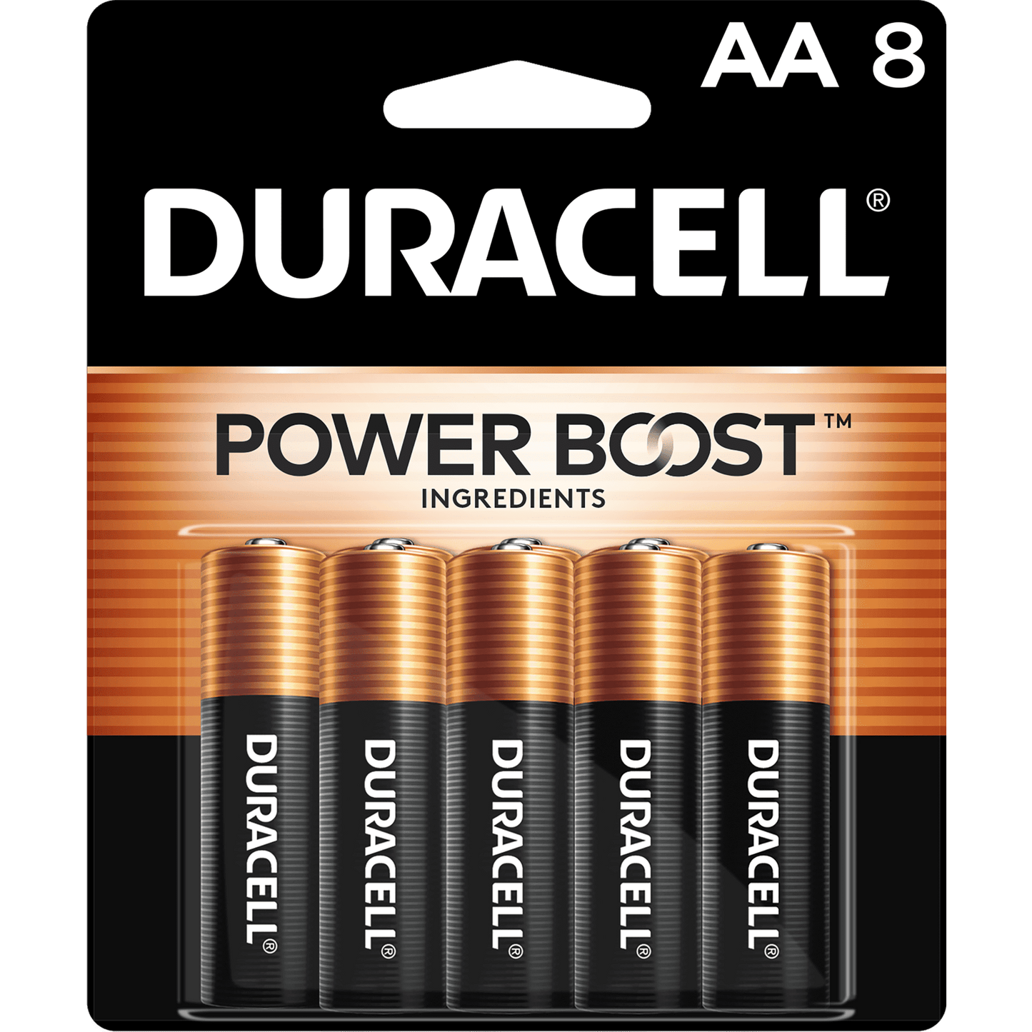 Duracell Coppertop AA Battery, Long Lasting Double A Batteries, 8 Pack