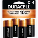 Duracell Coppertop C Battery, Long Lasting C Batteries, 4 Pack