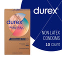 Durex Avanti Bare Real Feel Condoms, Non Latex Lubricated Condoms for Men with Natural Skin on Skin Feeling, Regular Fit, FSA & HSA Eligible, 10 Count
