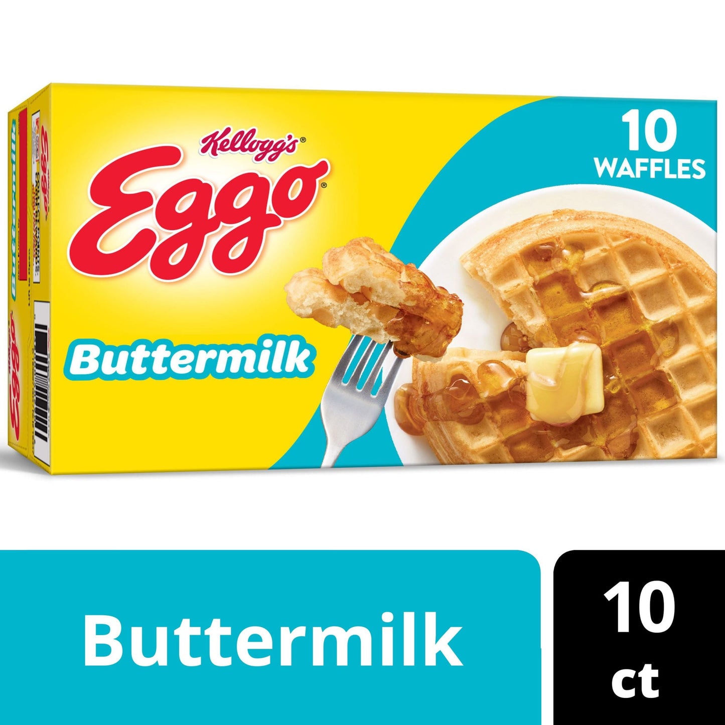 Eggo Buttermilk Waffles, 12.3 oz, 10 Count (Frozen), Regular