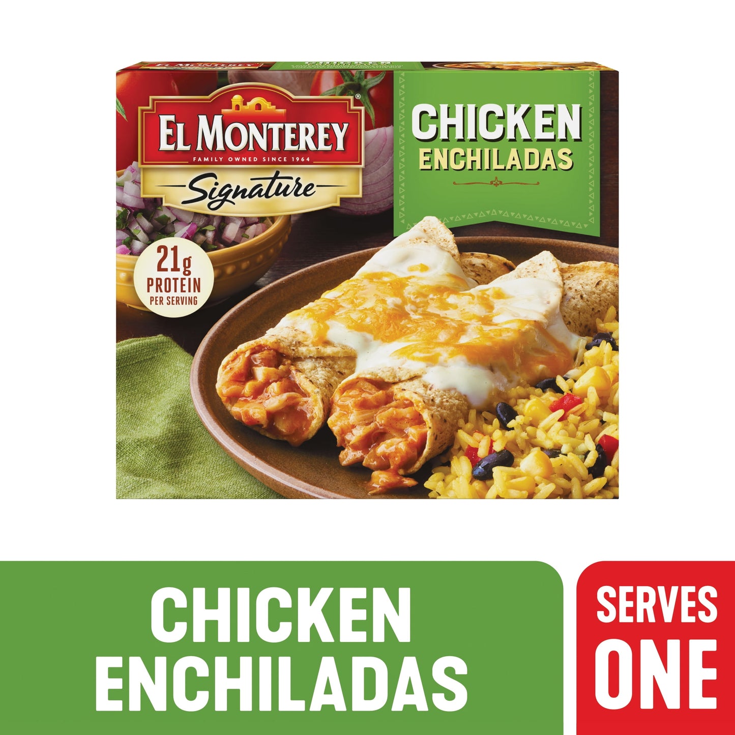 El Monterey Signature Chicken Enchiladas Meal, 10.25 oz Box (Frozen)