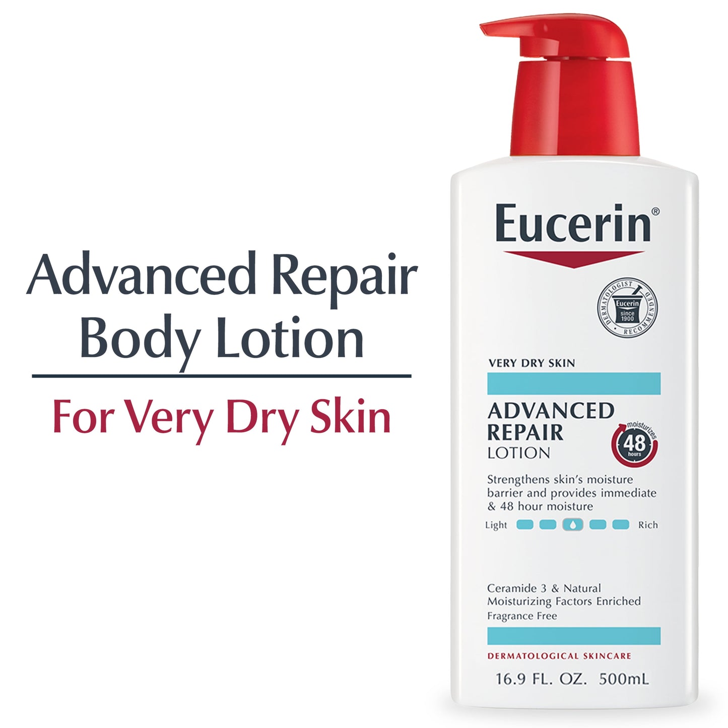 Eucerin Advanced Repair Body Lotion, 16.9 Fl Oz Pump Bottle