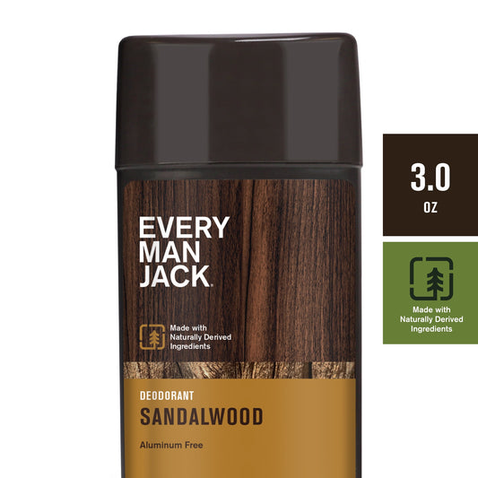 Every Man Jack Sandalwood Men’s Deodorant - Aluminum Free Natural Deodorant - 3oz