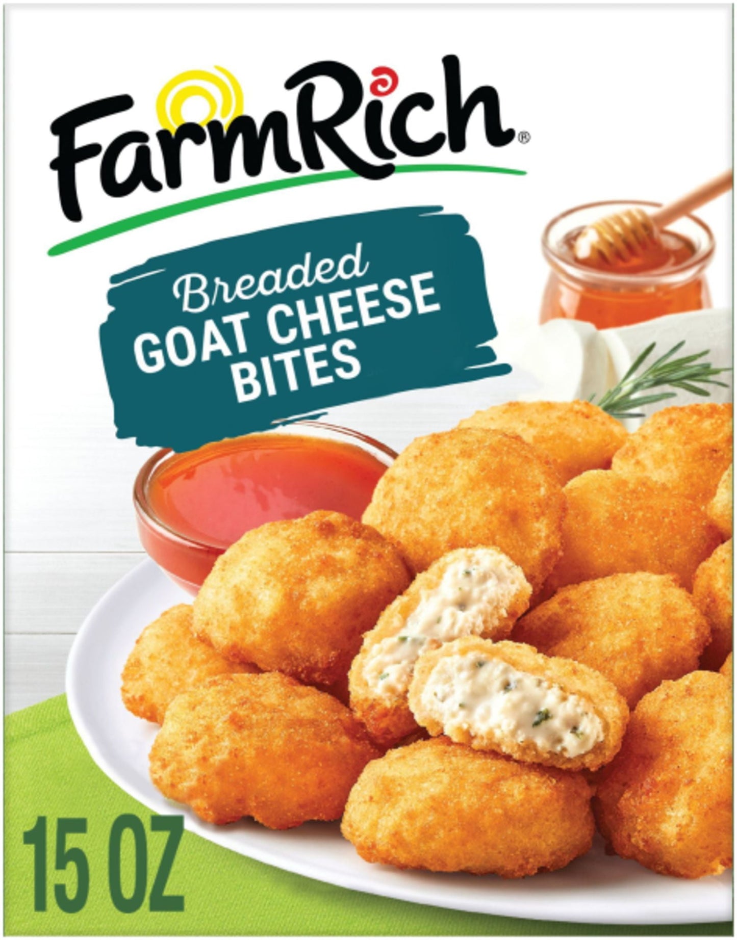 Farm Rich Breaded Goat Cheese Bites, Regular, 15 oz (Frozen)