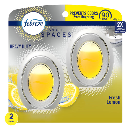 Febreze Small Spaces Air Freshener Heavy Duty Fresh Lemon, .25 fl. oz., Pack of 2