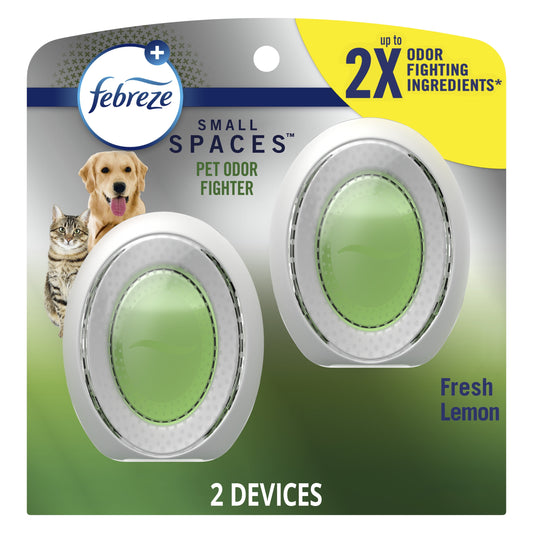 Febreze Small Spaces Pet Odor-Fighting Air Freshener, Fresh, 2 Count