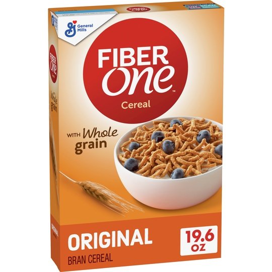 Fiber One Cereal, Original Bran, High Fiber Cereal Made with Whole Grain, 19.6 oz