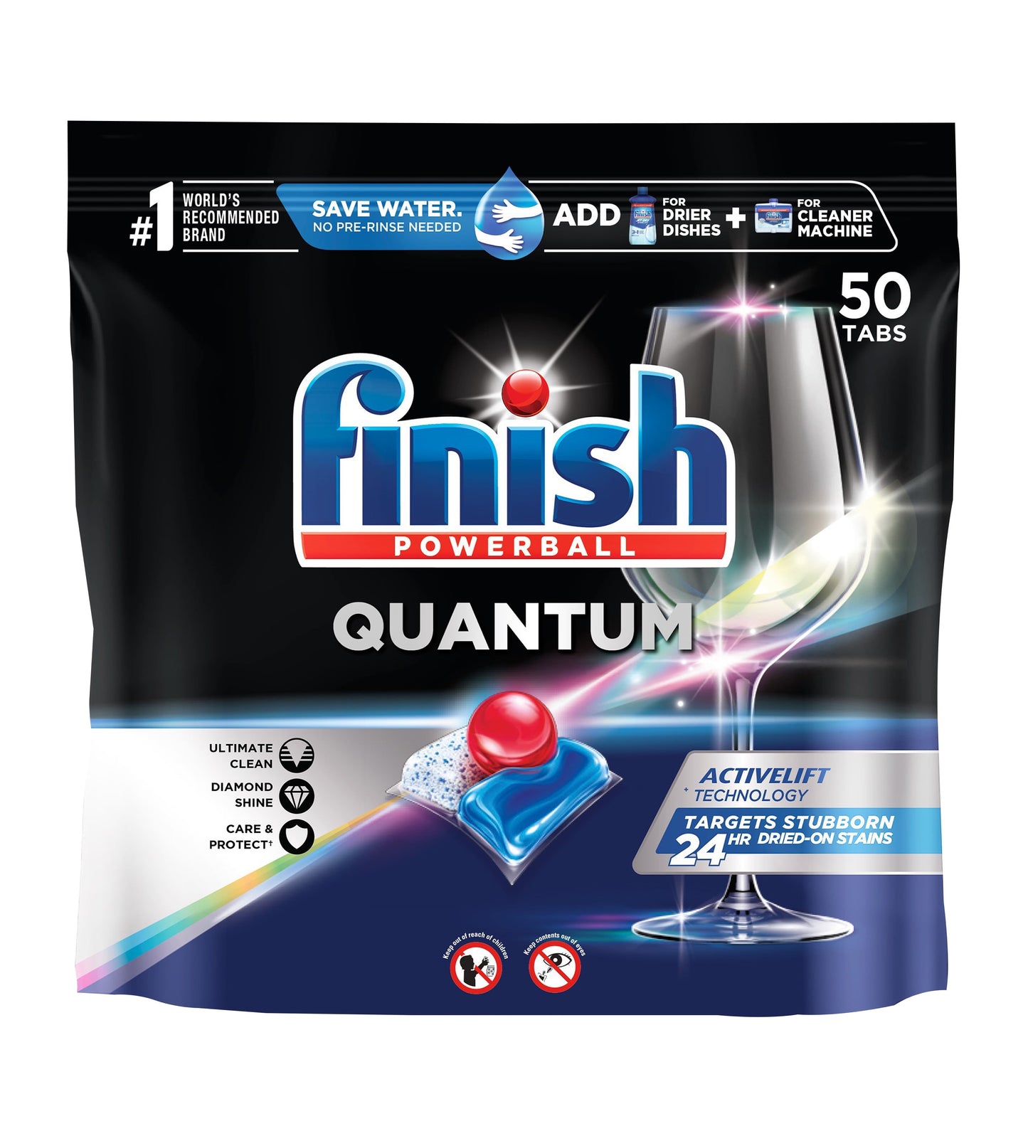 Finish Powerball Quantum, 50 Tabs, Dishwasher Detergent Tablets - Packaging May Vary