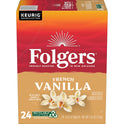 Folgers French Vanilla Artificially Flavored Coffee, Mild Roast, Keurig K-Cup Pods, 24 Count Box