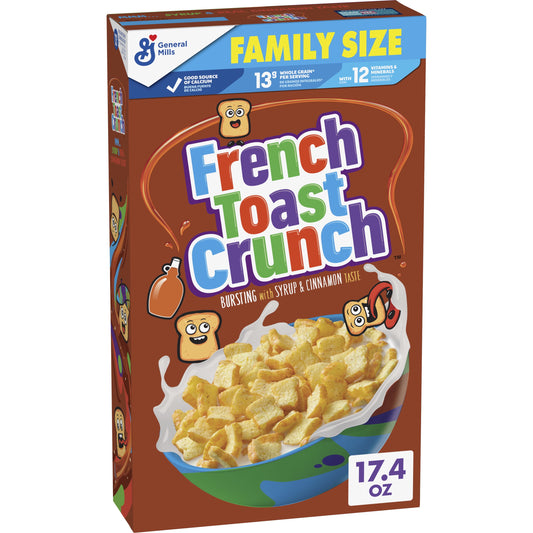 French Toast Crunch Sweetened Breakfast Cereal,Â 17.4 OZ Family Size Cereal Box