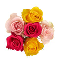 Fresh-Cut 6 Stem Roses Flower Bunch, 6 Stems, Colors Vary