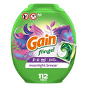 Gain Flings Laundry Detergents Pod, Moonlight Breeze, 112 Ct