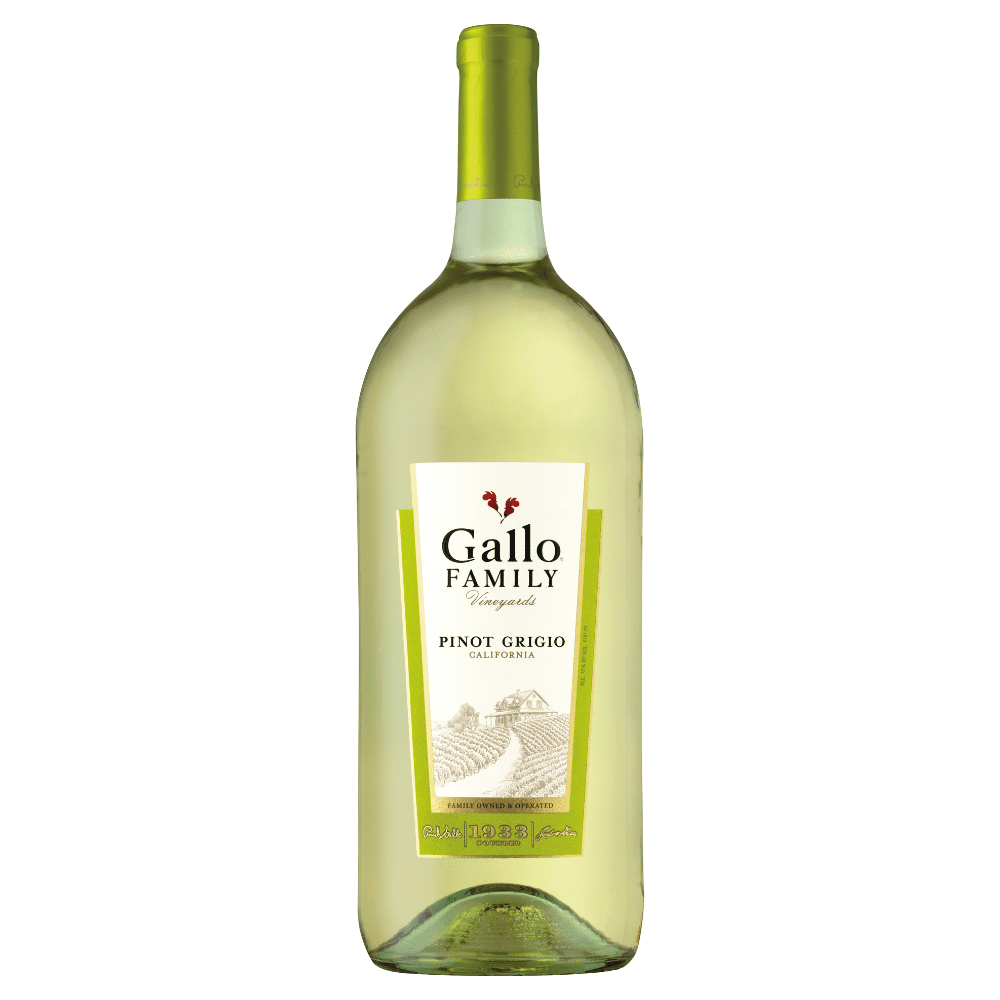 Gallo Family Vineyards Pinot Grigio, California White Wine 1.5L Glass Bottle