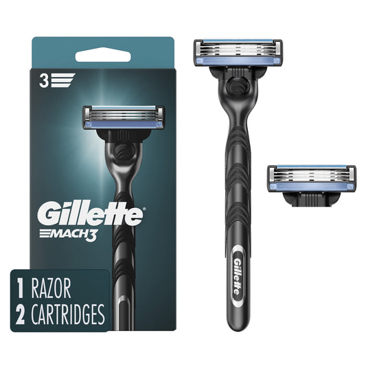 Gillette Mach3 Mens Razor Handle and 2 Blade Refills