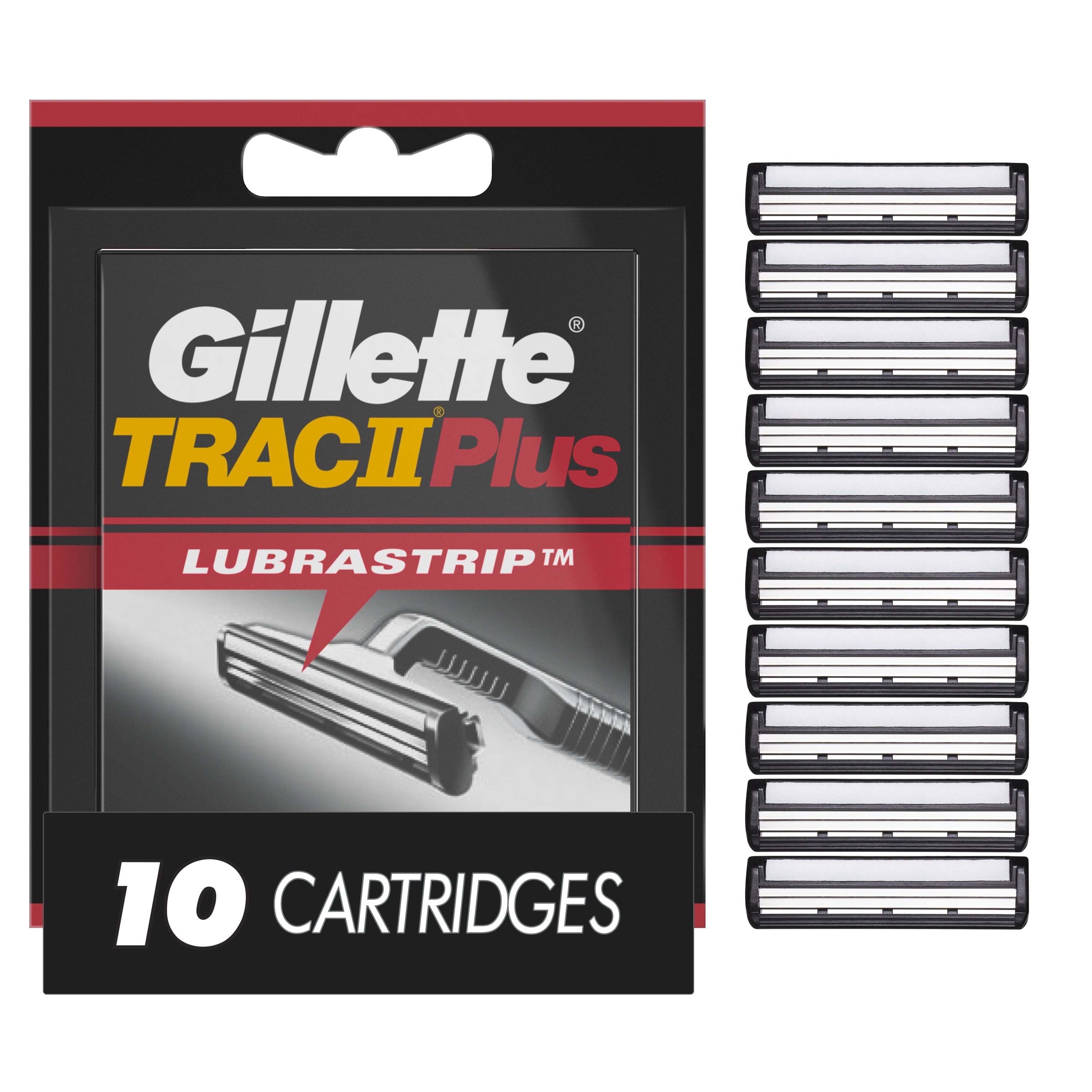 Gillette Men's Trac II Plus Razor Blade Refills, 10 Count – instafresh