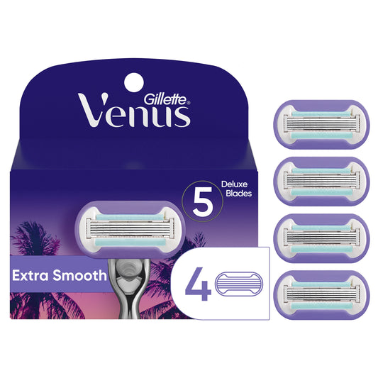Gillette Venus Miami Midnight Extra Smooth Women's Razor Refills, 4 ct