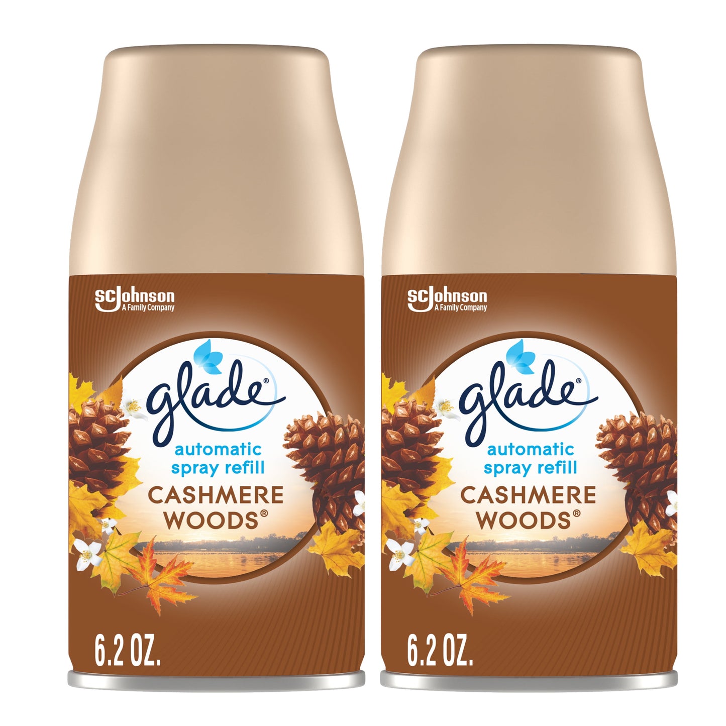 Glade Automatic Spray Refill 2 Ct, Cashmere Woods, 12.4 Oz. Total, Air Freshener Infused with Essential Oils