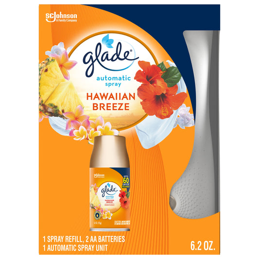 Glade Large Automatic Spray, Hawaiian Breeze, Starter Pack, Holder + Refill, 6.2 oz