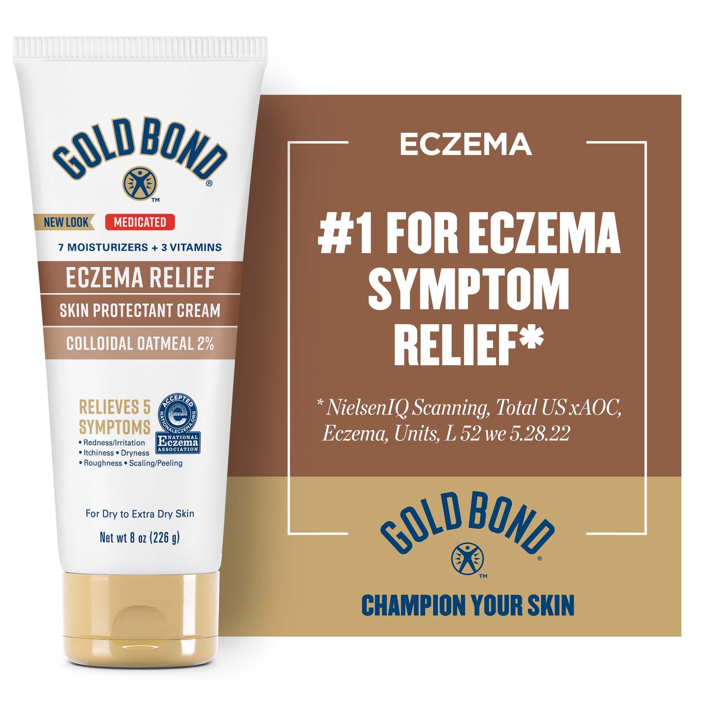 Gold Bond Medicated Eczema Relief Hand and Body Lotion & Cream for Extremely Dry Skin 8oz