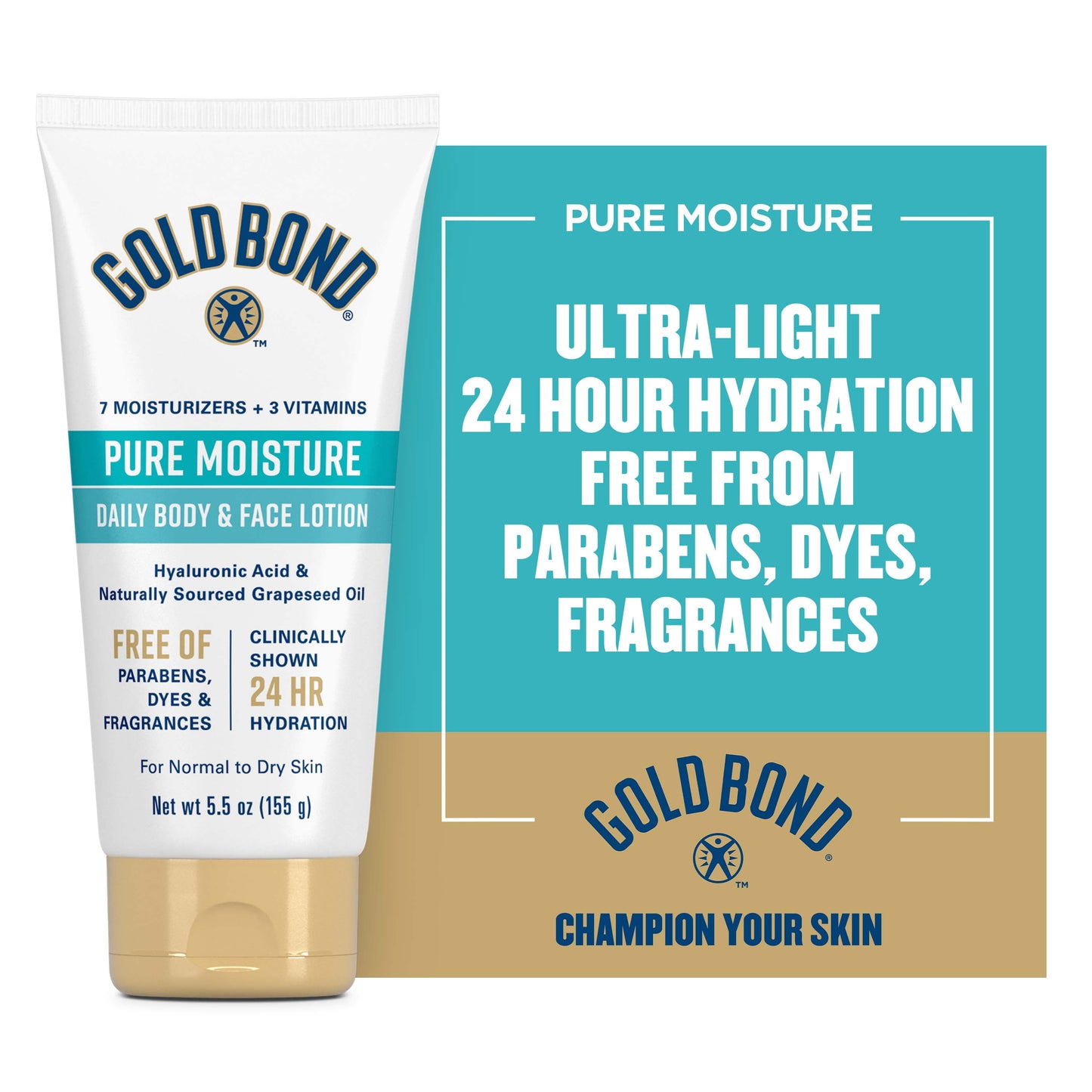 Gold Bond Pure Moisture Body and Face Lotion & Cream for Dry Skin 5.5oz