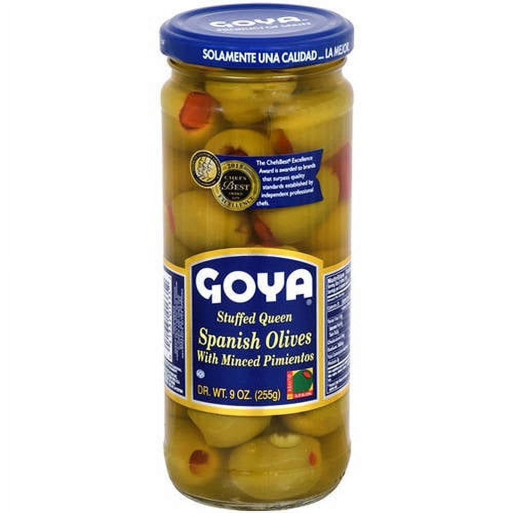 Goya Stuffed Queen Spanish Olives With Minced Pimientos, 9 oz