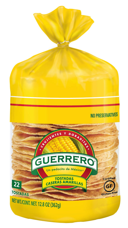 Guerrero Gluten-Free Yellow Tostadas Caseras Amarillas, 22 Count