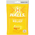 HALLS Relief Honey Lemon Sugar Free Cough Drops, 25 Drops