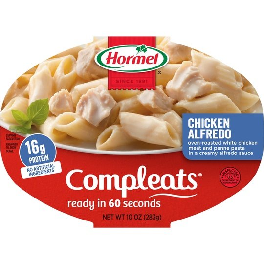 HORMEL COMPLEATS Chicken Alfredo, Shelf Stable, 10 oz Plastic Tray