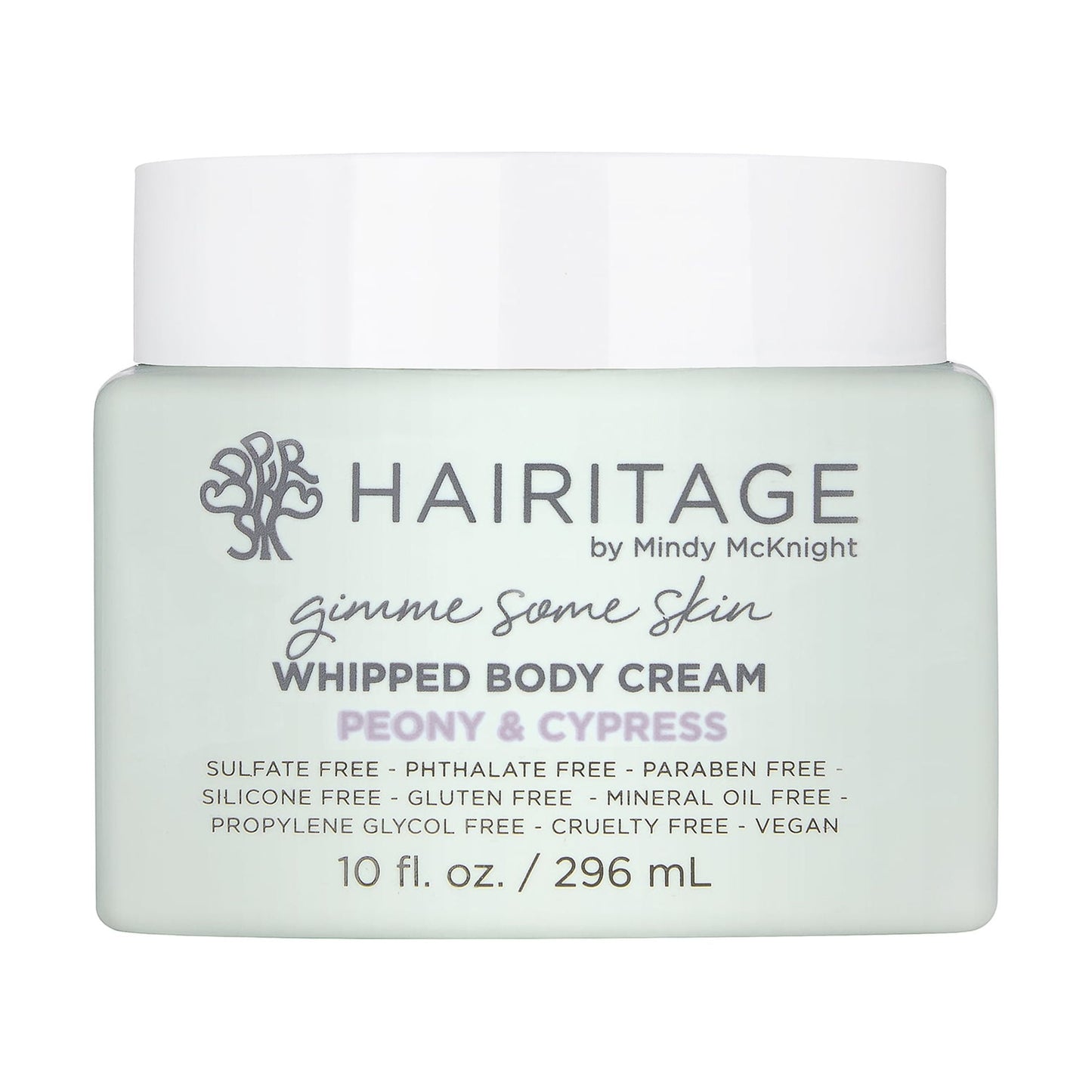 Hairitage Gimme Some Skin Peony & Cypress Scented Whipped Body Cream | Shea Butter, Niacinamide & Coconut Oil for All Skin Types | Clove Leaf & Magnolia Flower Oils, 10 fl. oz