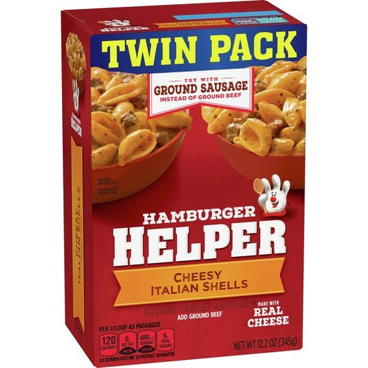 Hamburger Helper, Cheesy Italian Shells, Twin Pack