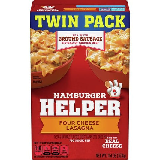 Hamburger Helper, Four Cheese Lasagna, Twin Pack