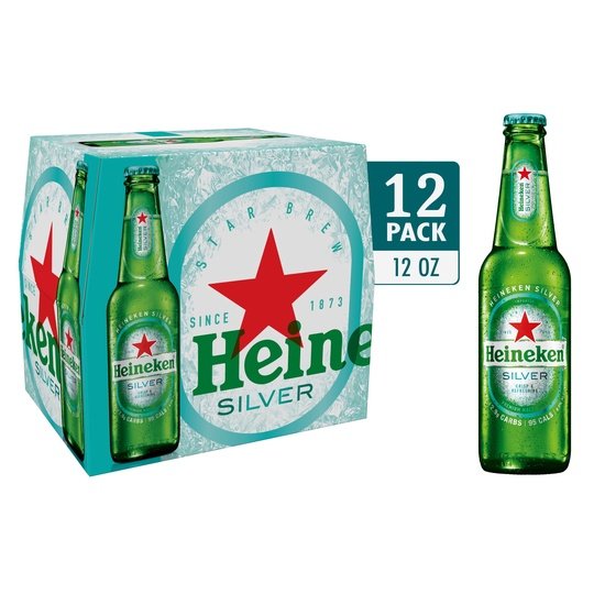 Heineken Silver Lager Beer, 12 Pack, 12 fl oz Bottles, 4% Alcohol by Volume