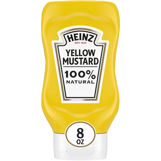 Heinz 100% Natural Yellow Mustard, 8 oz Bottle