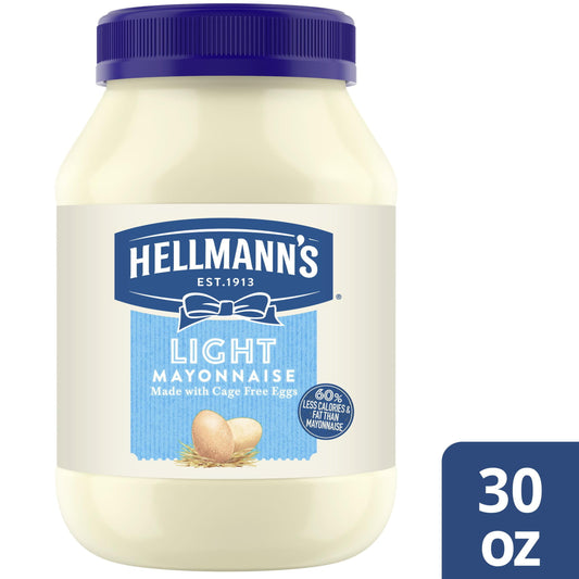 Hellmann's Made with Cage Free Eggs Light Mayonnaise, 30 fl oz Jar