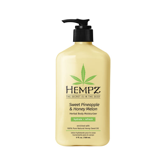 Hempz Herbal Body Moisturizer for Dry Skin, Sweet Pineapple & Honey Melon, 17 fl oz