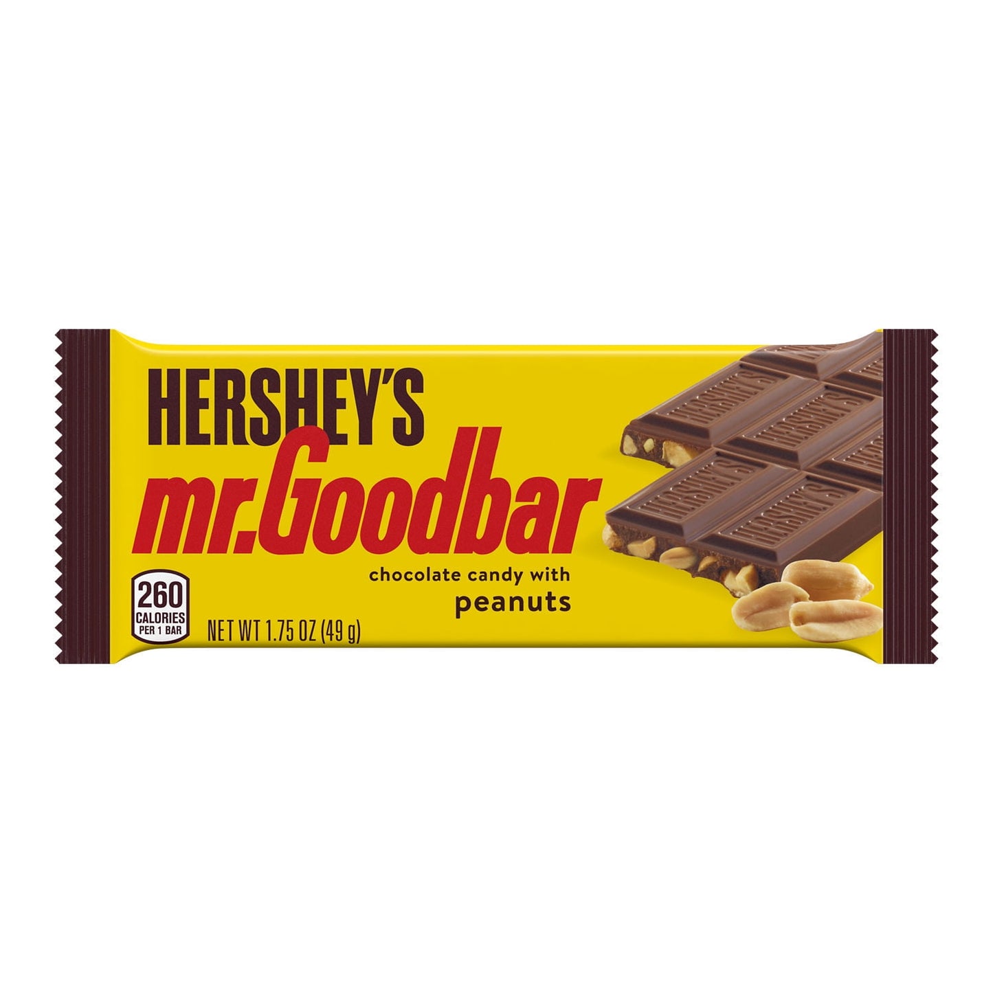 Hershey's Mr. Goodbar Chocolate with Peanuts Full Size Candy, Bar 1.75 oz