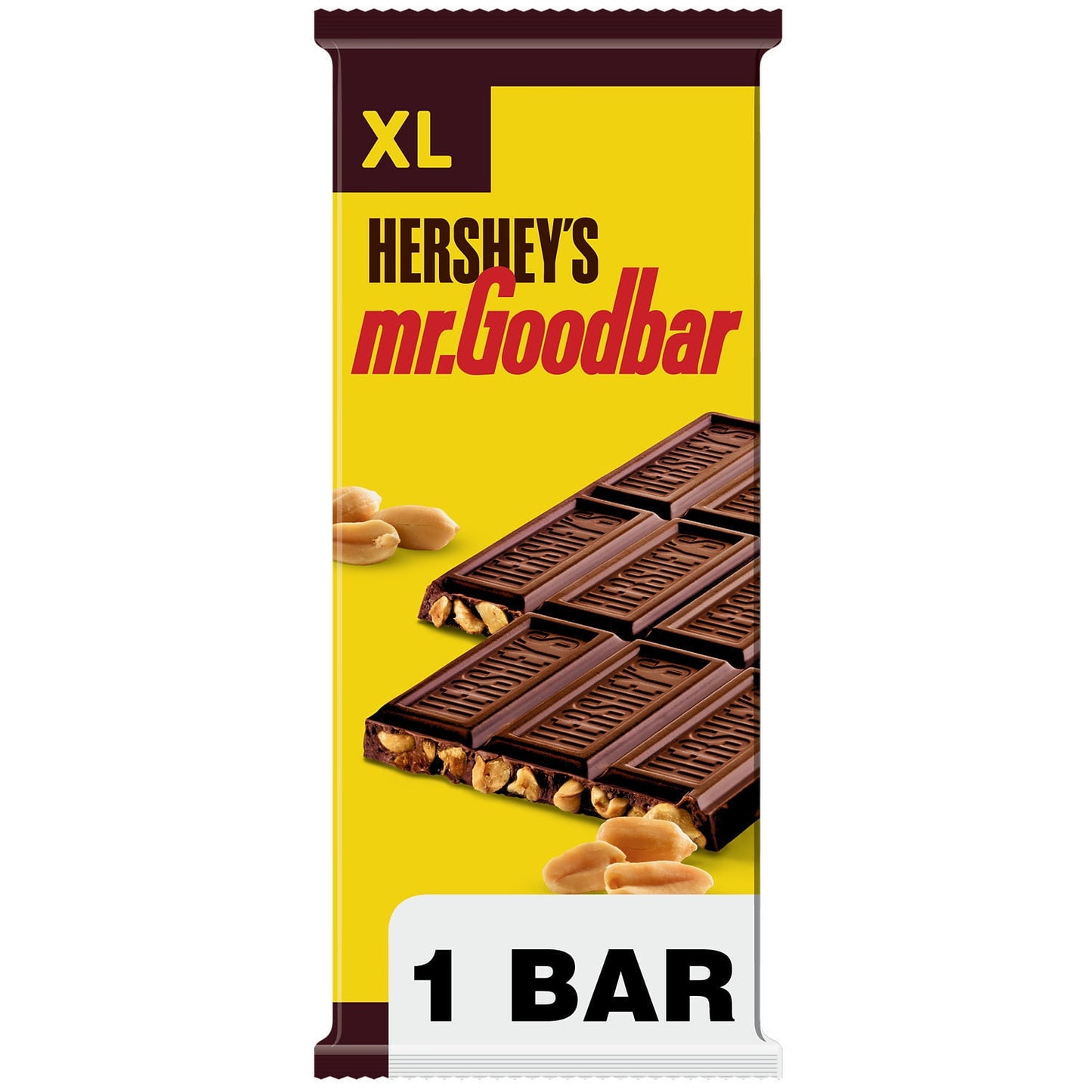 Hershey's Mr. Goodbar Chocolate with Peanuts XL Candy, Bar 4.4 oz, 16 Pieces