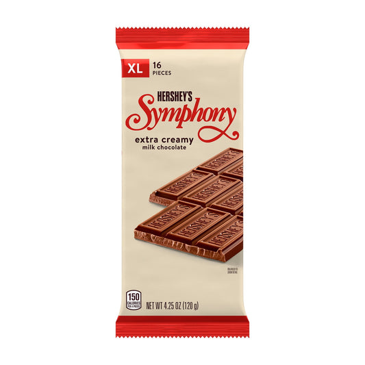 Hershey's Symphony Milk Chocolate XL Candy, Bar 4.25 oz, 16 Pieces