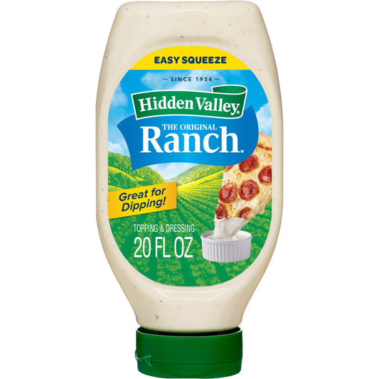 Hidden Valley Gluten Free Original Ranch Dipping Sauce Salad Dressing and Topping, 20 fl oz